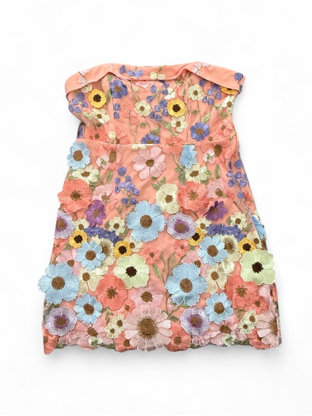 NWT Selfie Leslie Strapless Pink Floral Embellished Mini Dress